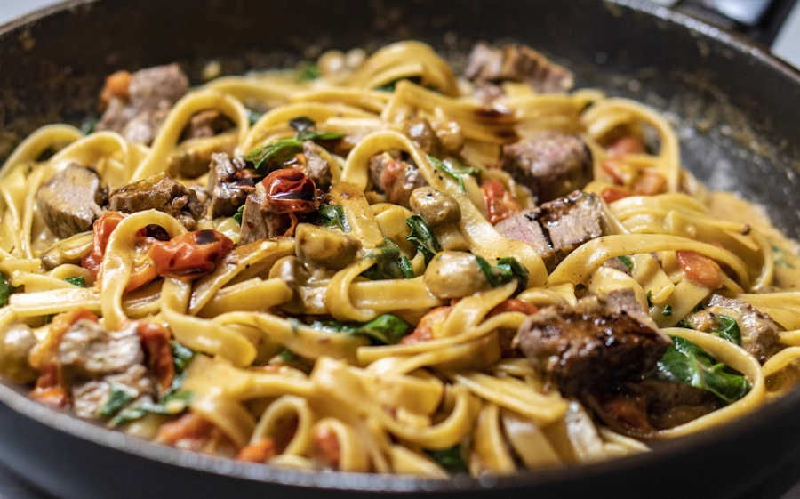 Tomato basil handmade pasta